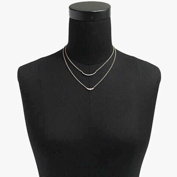 J. Crew Two Layer Crystal Pave Necklace - Picture 4 of 5